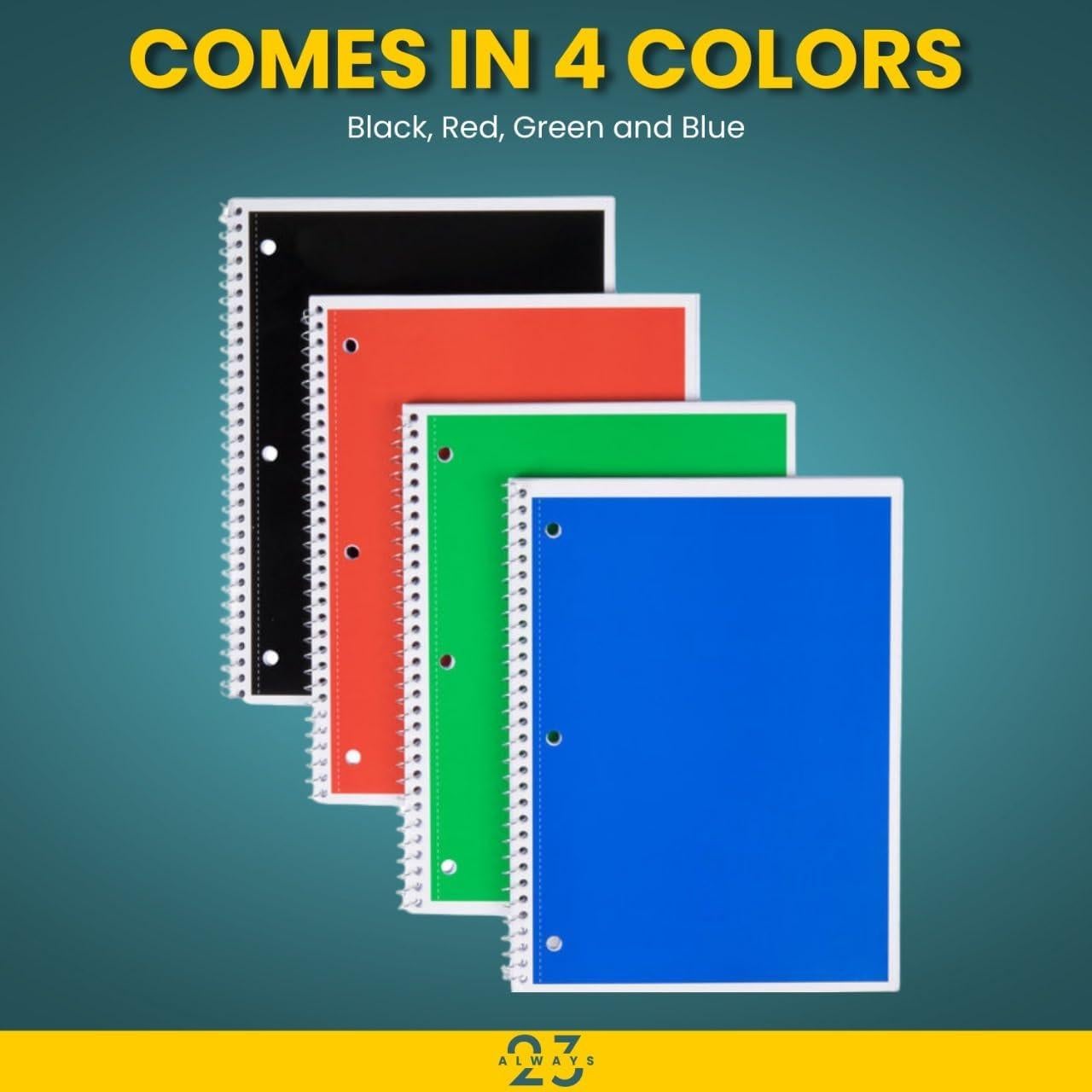 Always23 Cuaderno Espiral 1-Sujeto 70 Hojas Papel Reciclado