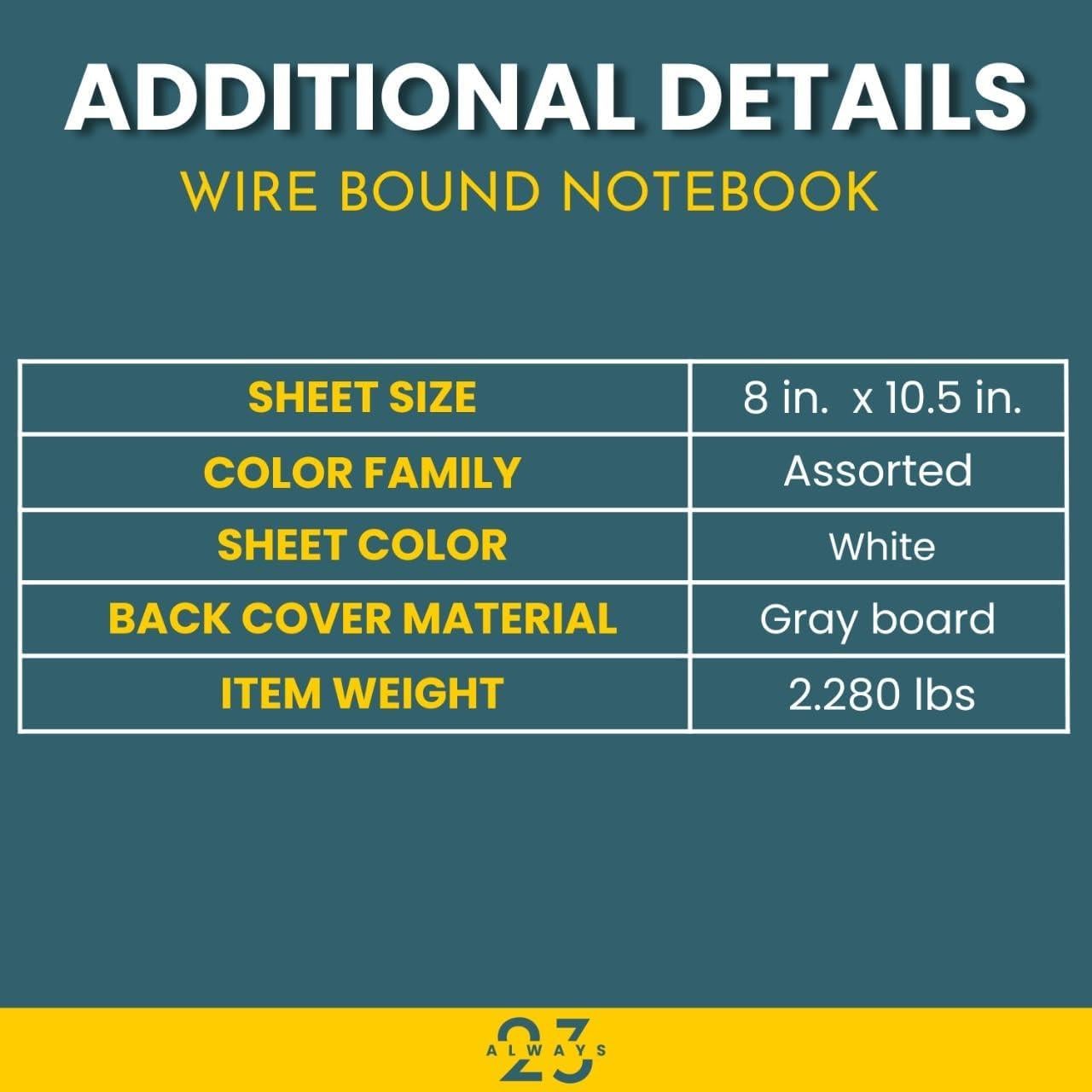 Always23 Cuaderno Espiral 1-Sujeto 70 Hojas Papel Reciclado