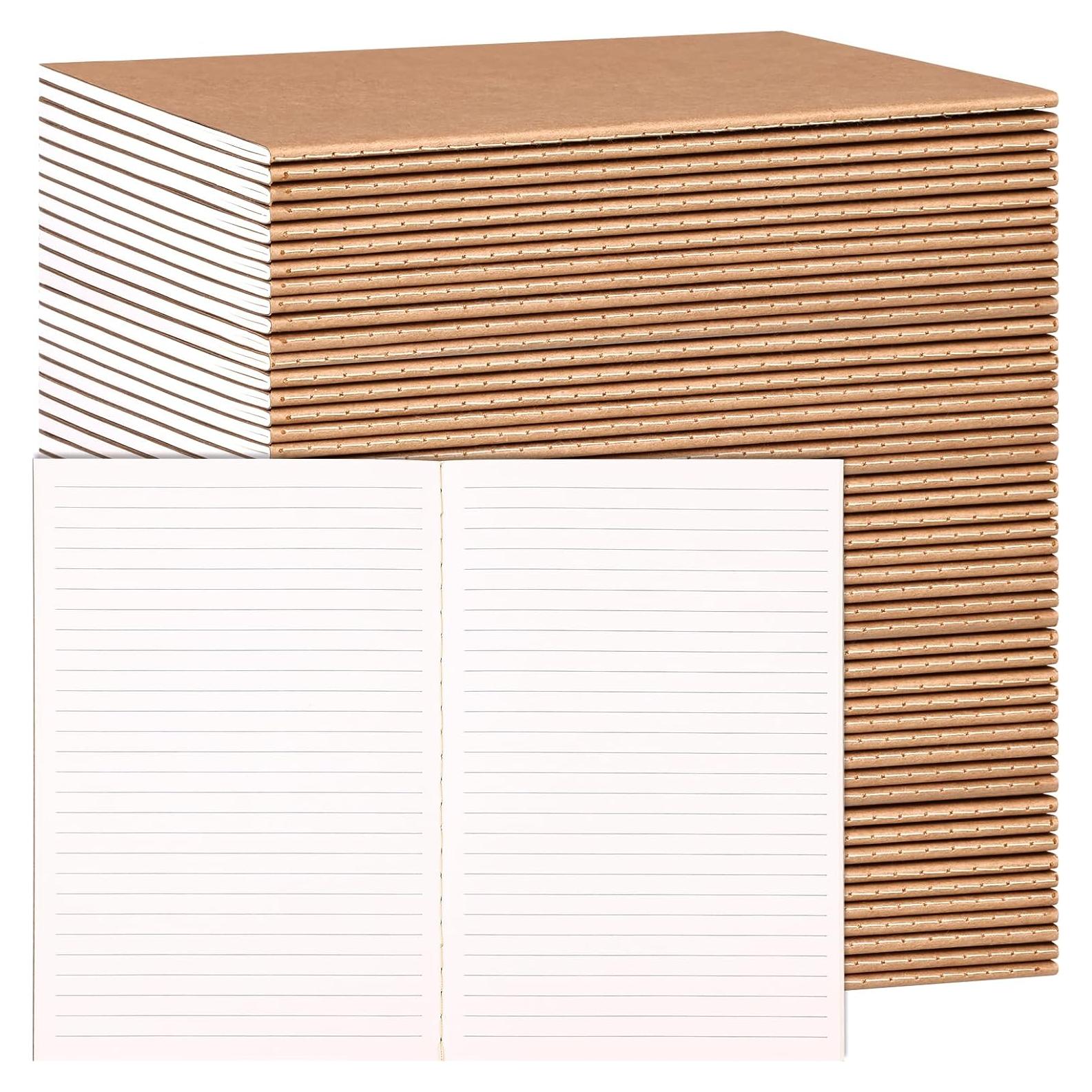 Paquete de 48 Cuadernos A5 LABUK Kraft con Rayas 60 Páginas