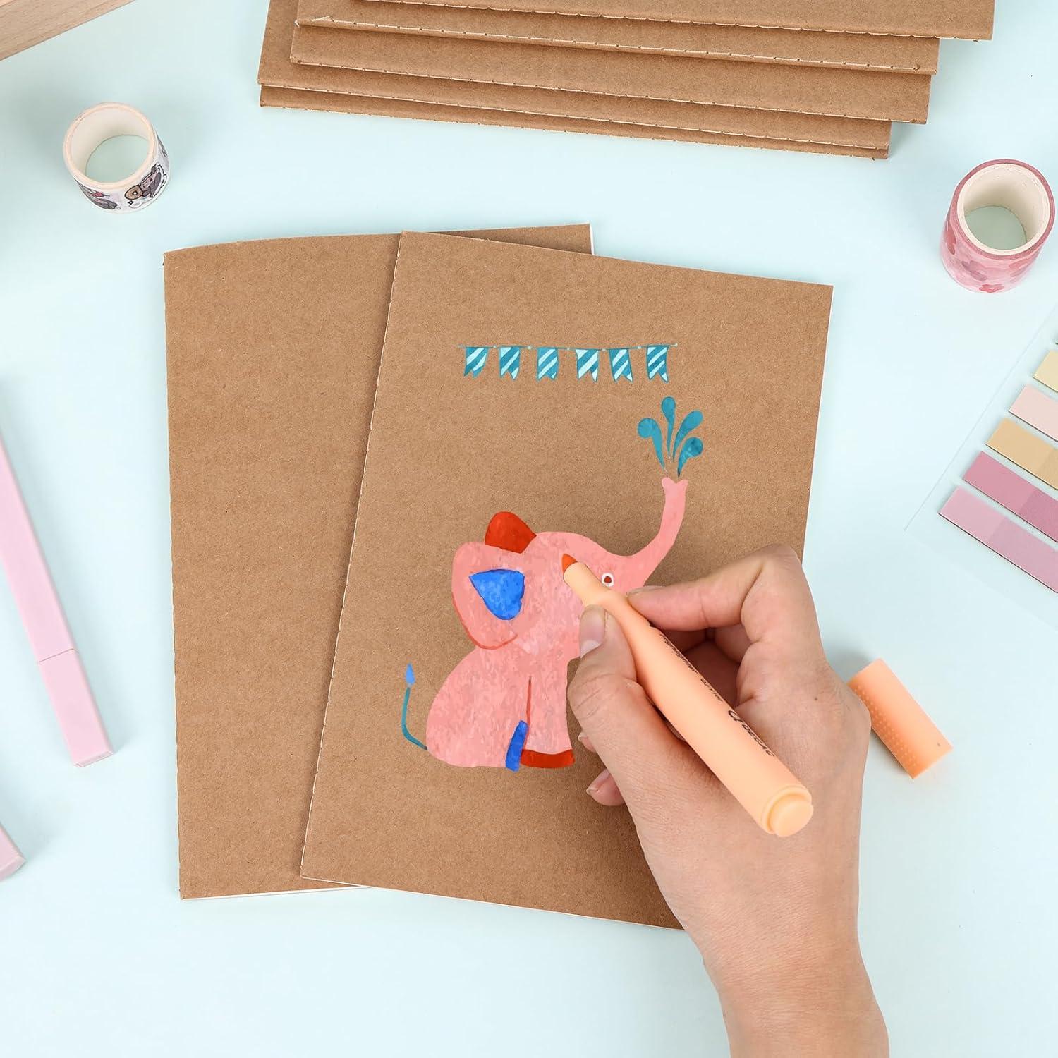 Paquete de 48 Cuadernos A5 LABUK Kraft con Rayas 60 Páginas