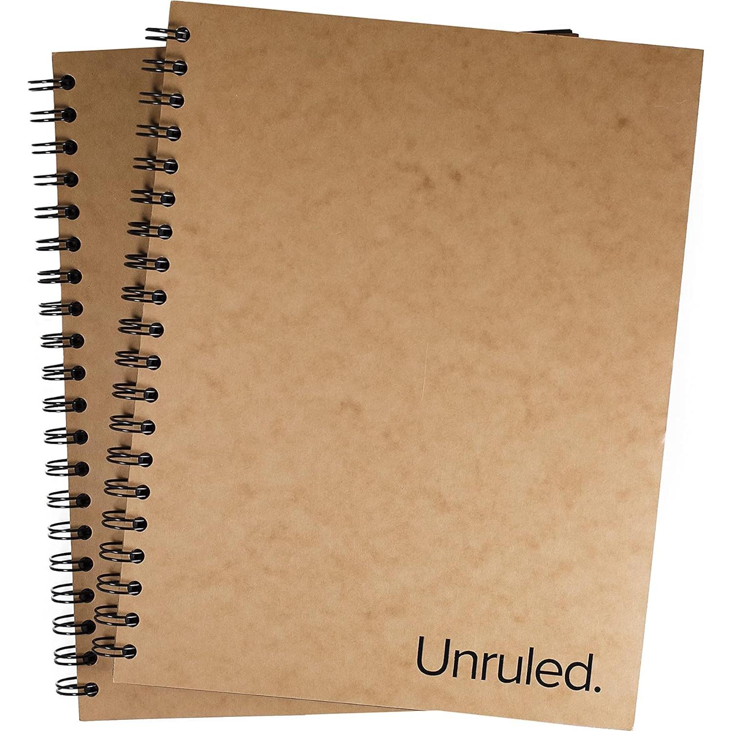 Cuaderno Espiral Negro Unruled 2 Piezas 55 Hojas Papel 70lb