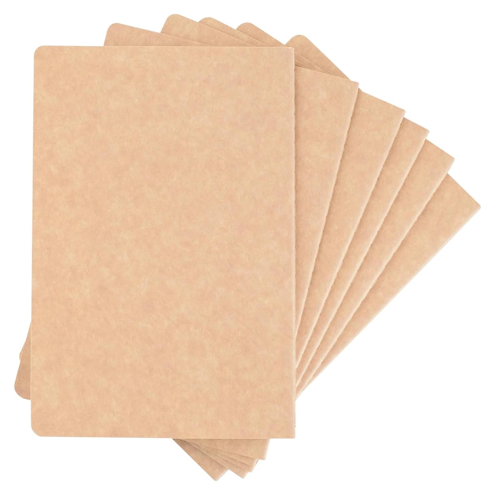 Cuaderno A5 TWONE Kraft Rayado - Paquete de 6 Unidades