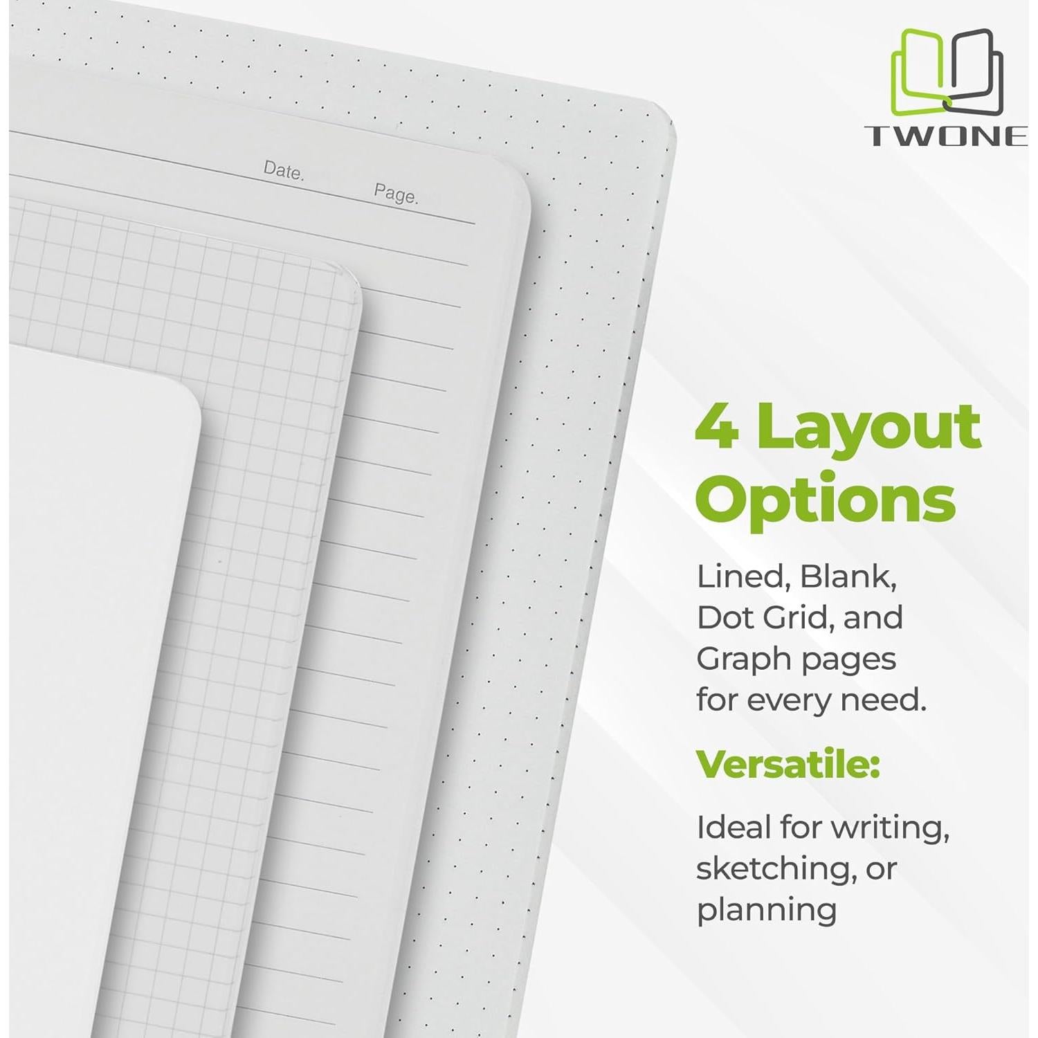 Cuaderno A5 TWONE Kraft Rayado - Paquete de 6 Unidades