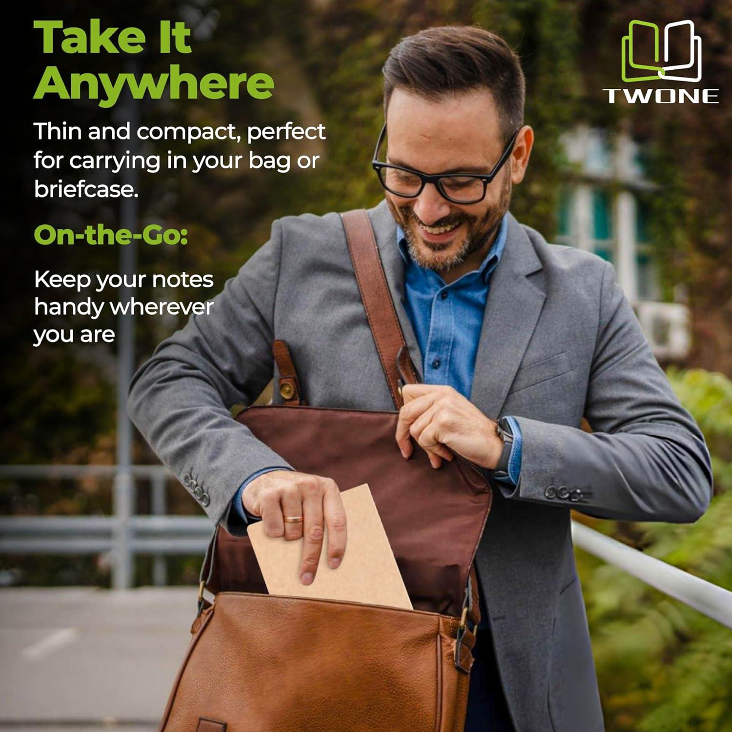 Cuaderno A5 TWONE Kraft Rayado - Paquete de 6 Unidades