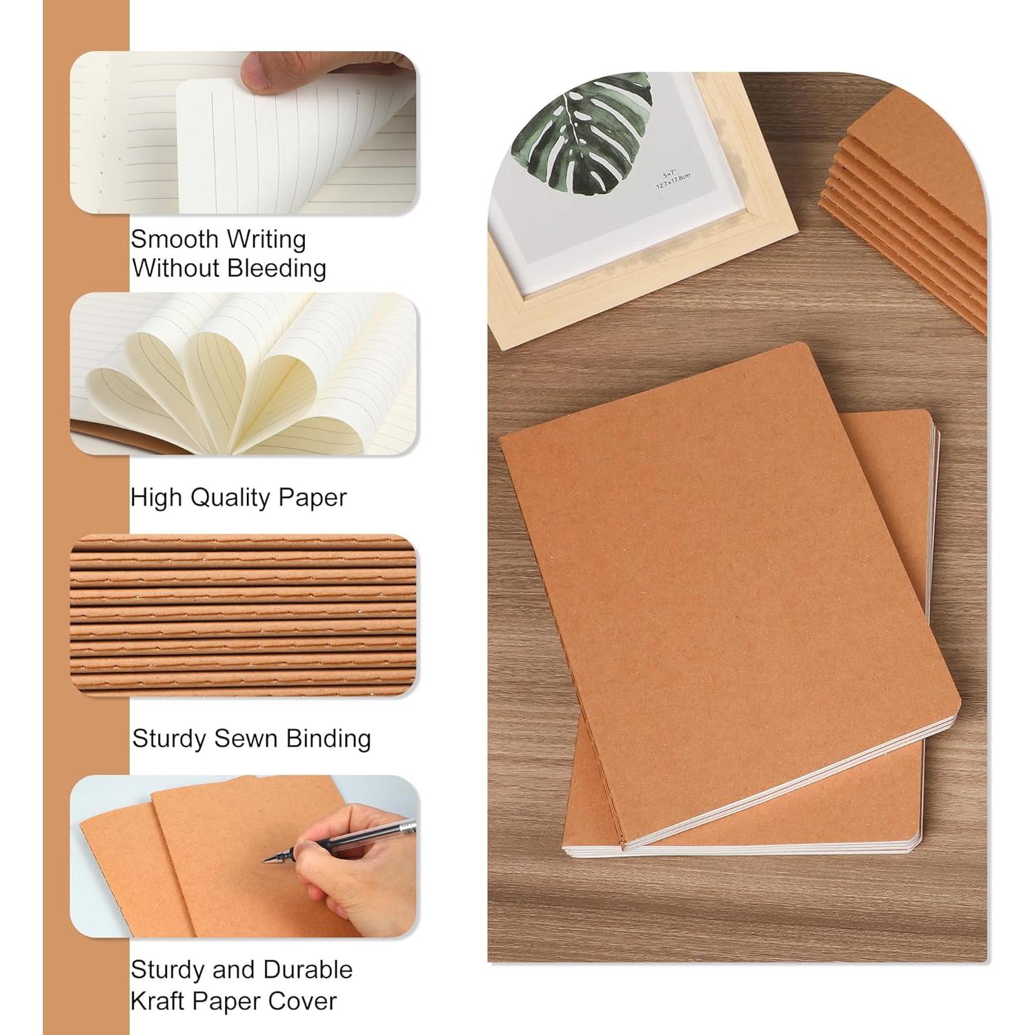 Cuadernos A5 Rayados Kraft miikoul - 4 Pack 60 Páginas