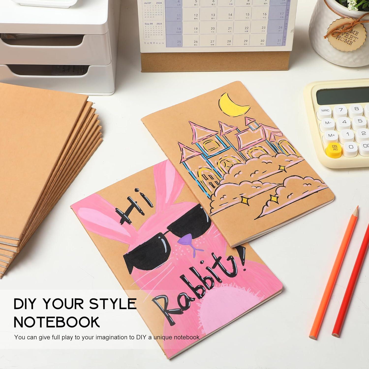 Cuadernos A5 Rayados Kraft miikoul - 4 Pack 60 Páginas