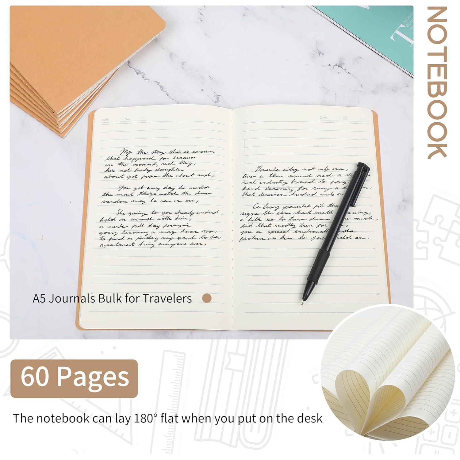 Cuadernos A5 Rayados Kraft miikoul - 4 Pack 60 Páginas