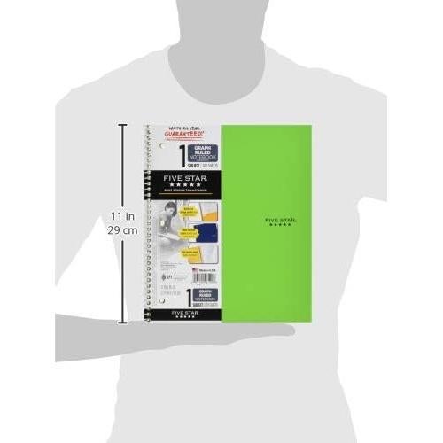 Cuaderno Espiral Five Star 1 Asignatura 100 Hojas Cuadriculado