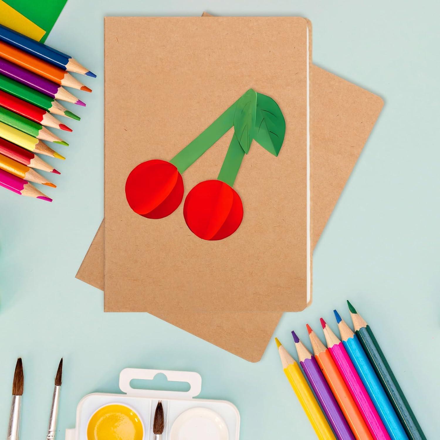 Paquete de 12 Cuadernos A5 ZMYBCPACK Kraft Marrón 60 Páginas