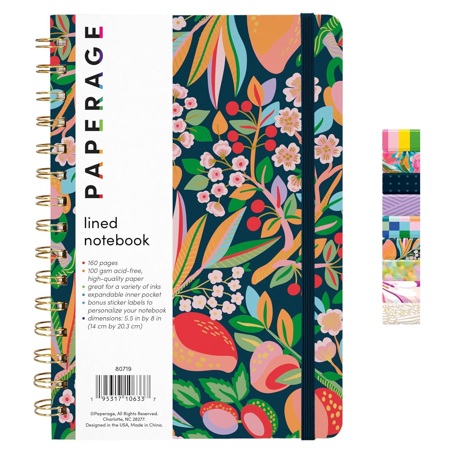 Cuaderno Espiral Tapa Dura Paperage 14x20.3 cm 160 Páginas