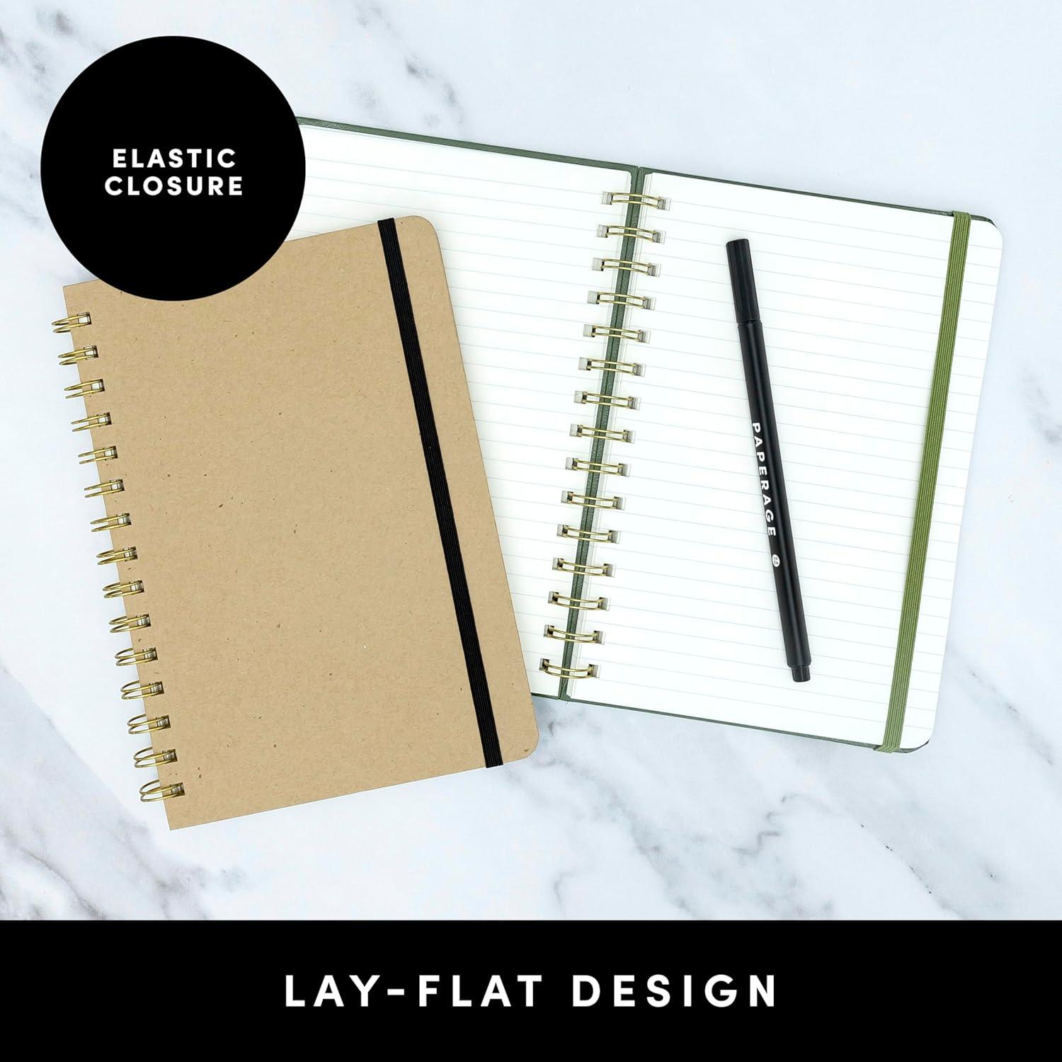 Cuaderno Espiral Tapa Dura Paperage 14x20.3 cm 160 Páginas