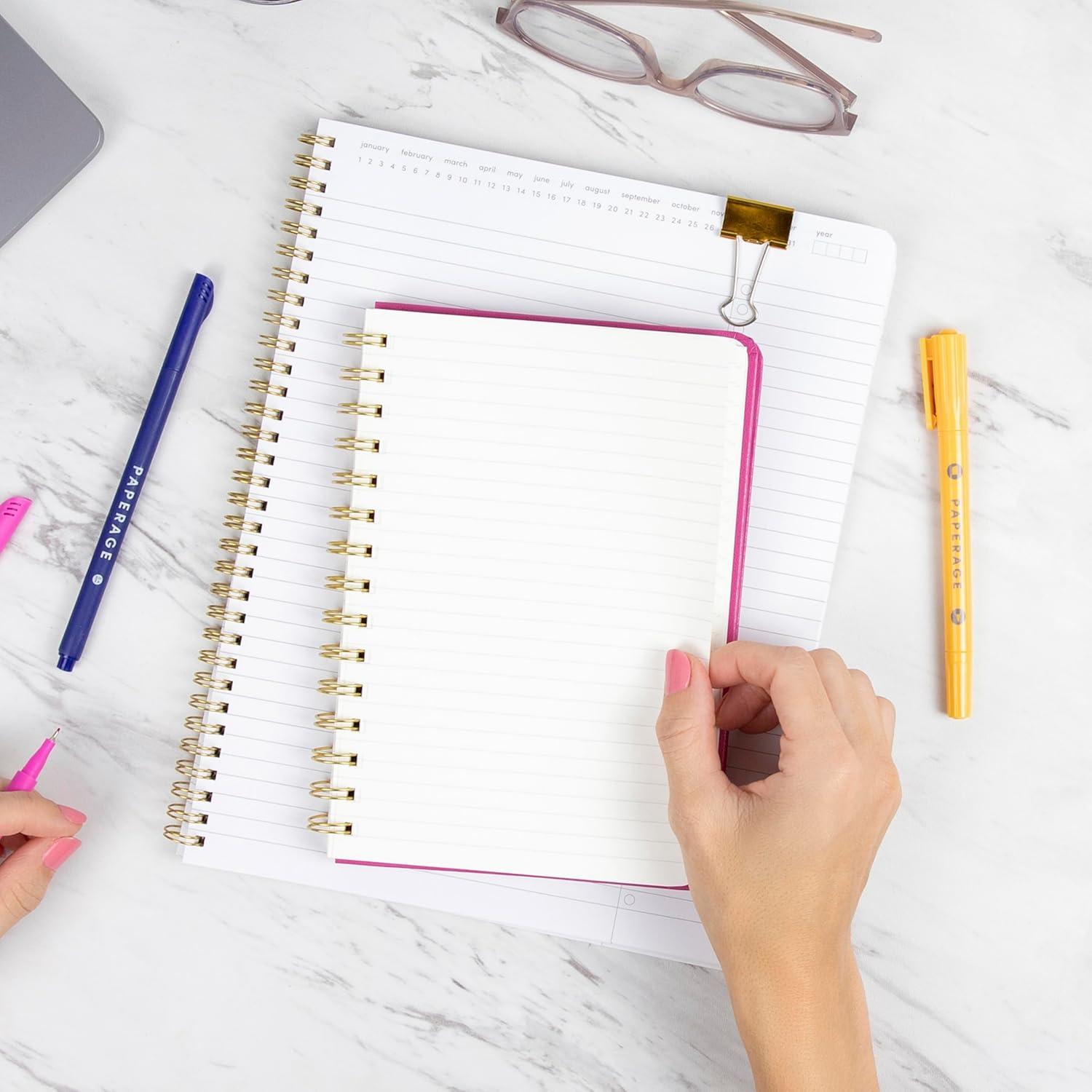 Cuaderno Espiral Tapa Dura Paperage 14x20.3 cm 160 Páginas