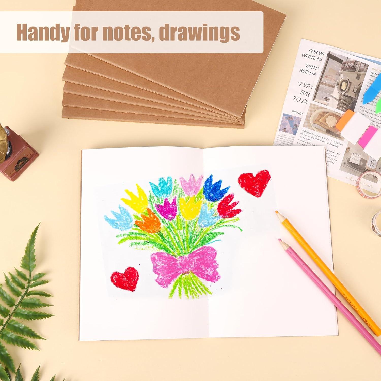 Paquete de 24 Cuadernos Kraft A5 Liso EOOUT 60 Páginas