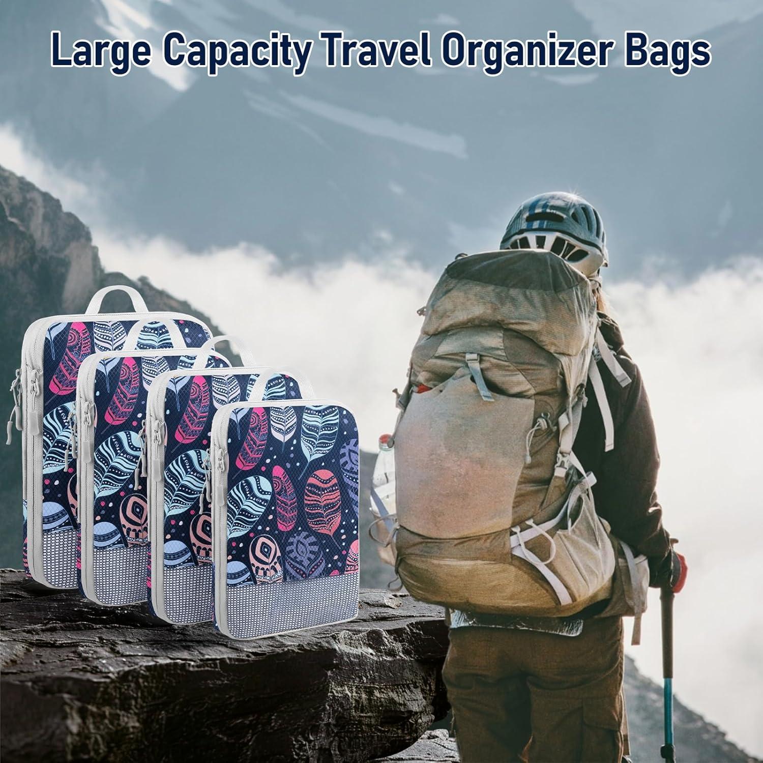 Set de 4 Cubos de Compresión YEEYAA para Equipaje 40.6x30.5cm