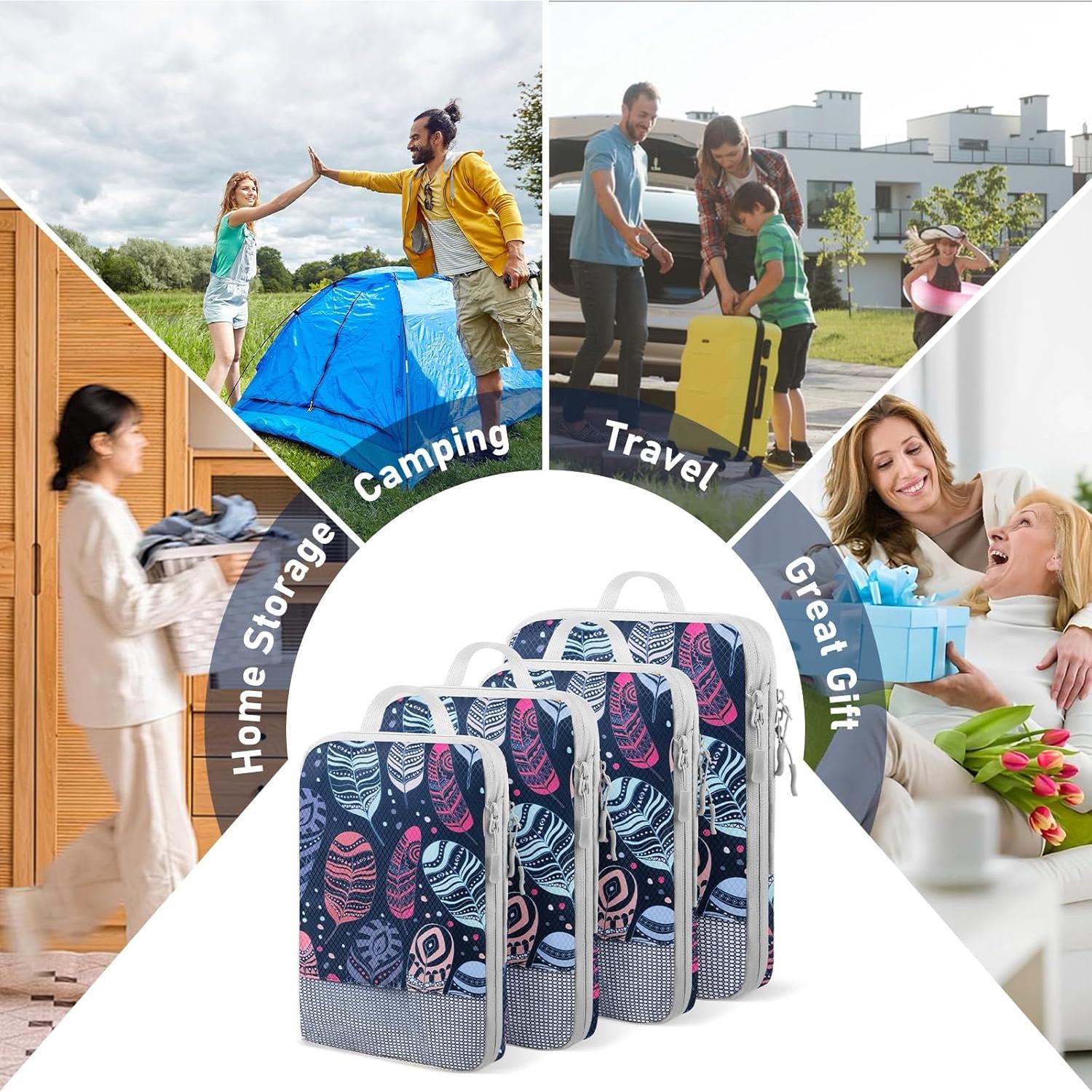 Set de 4 Cubos de Compresión YEEYAA para Equipaje 40.6x30.5cm