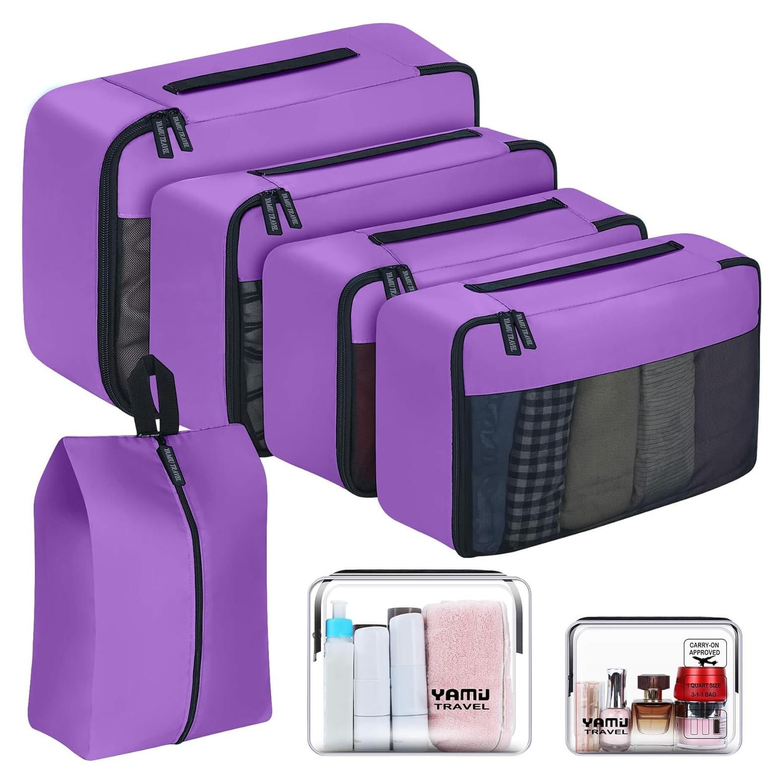 YAMIU Set de Cubos de Empaque 7 Piezas Nylon Púrpura
