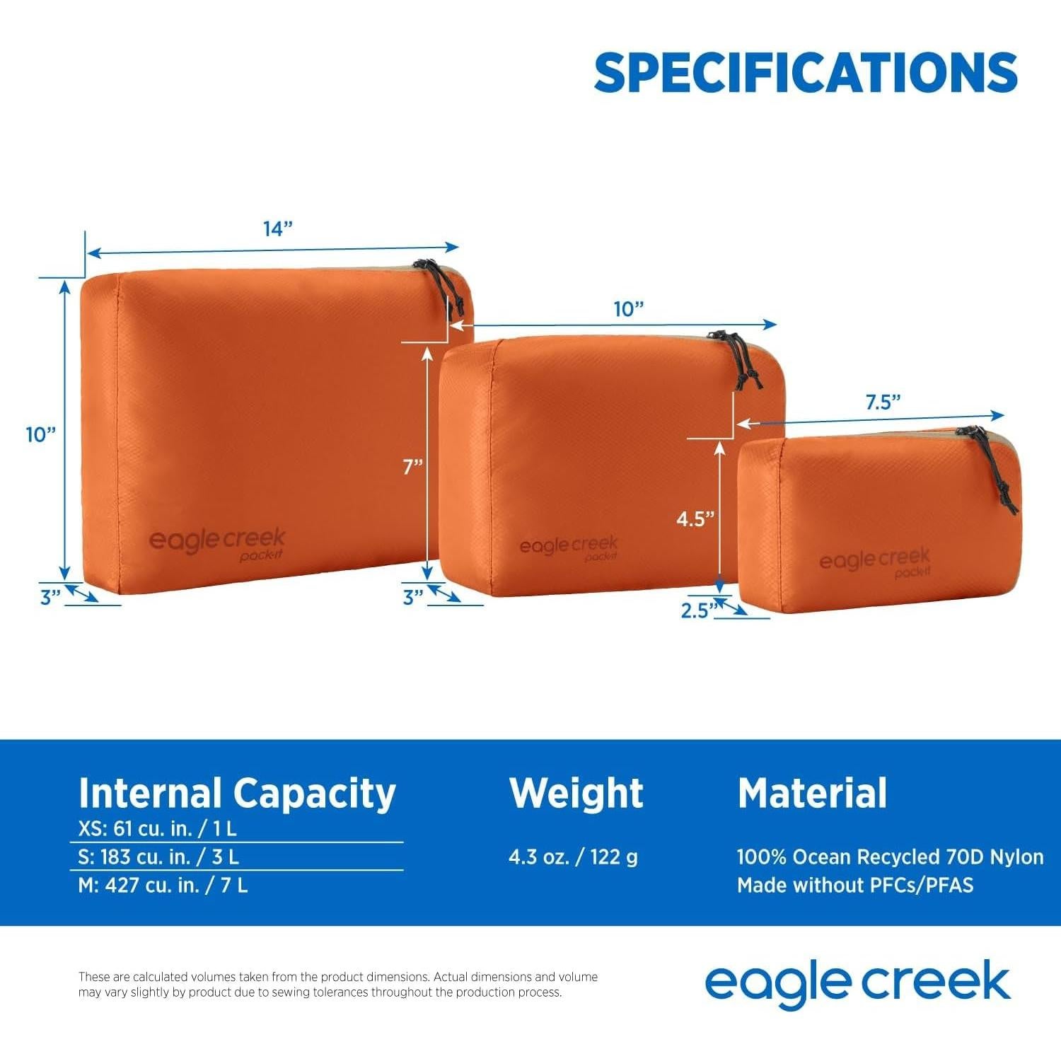 Conjunto de Cubos Pack-It Isolate Eagle Creek Mandarina