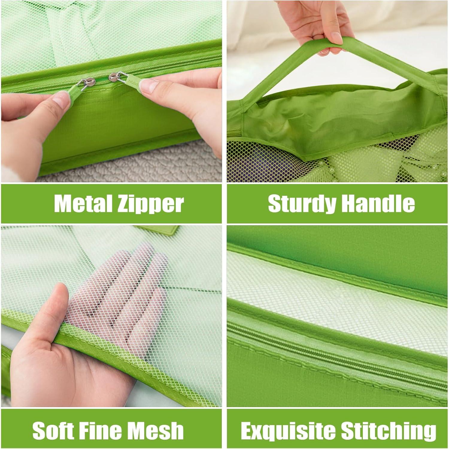 Set de 6 Cubos de Empaque INVODA para Viaje Verde