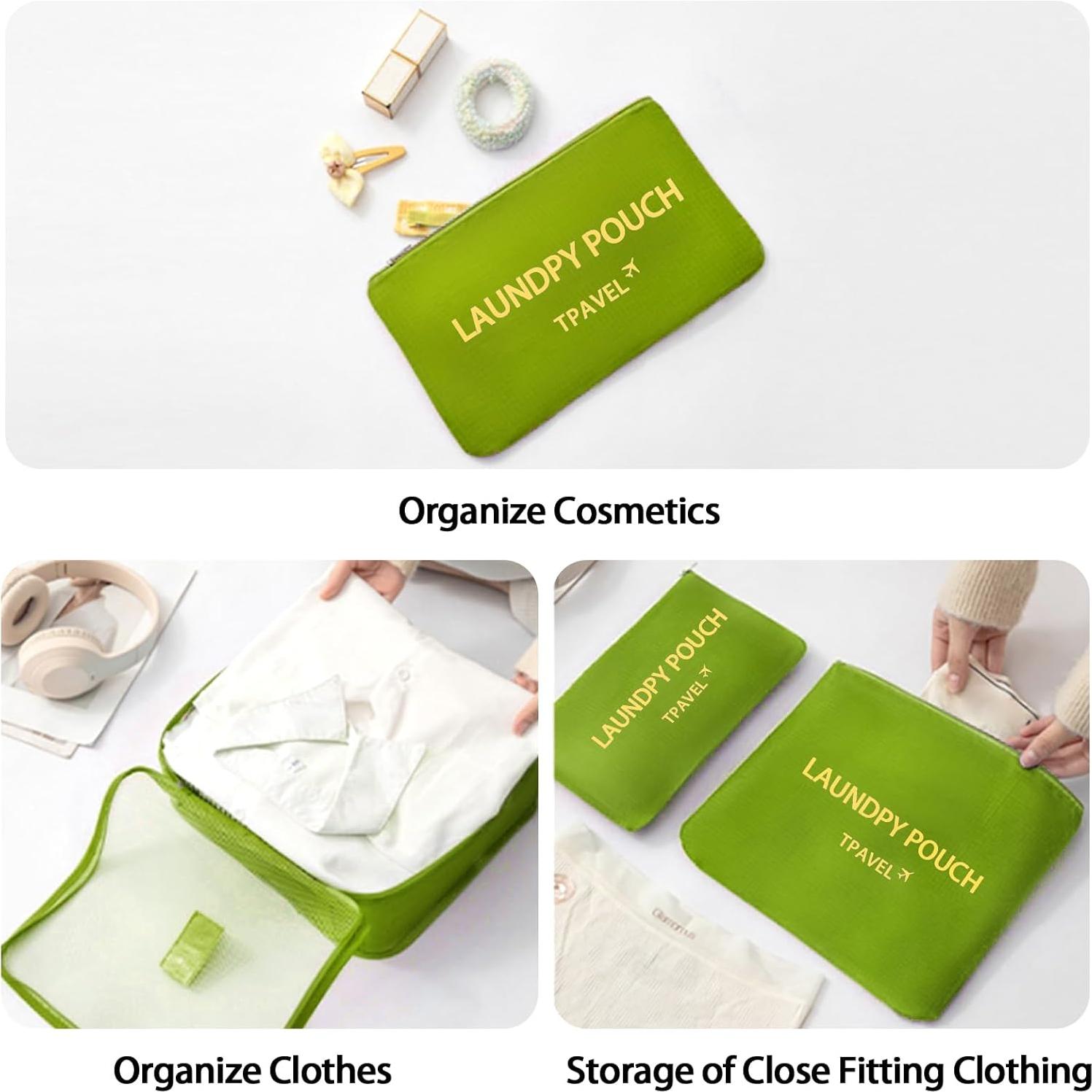 Set de 6 Cubos de Empaque INVODA para Viaje Verde