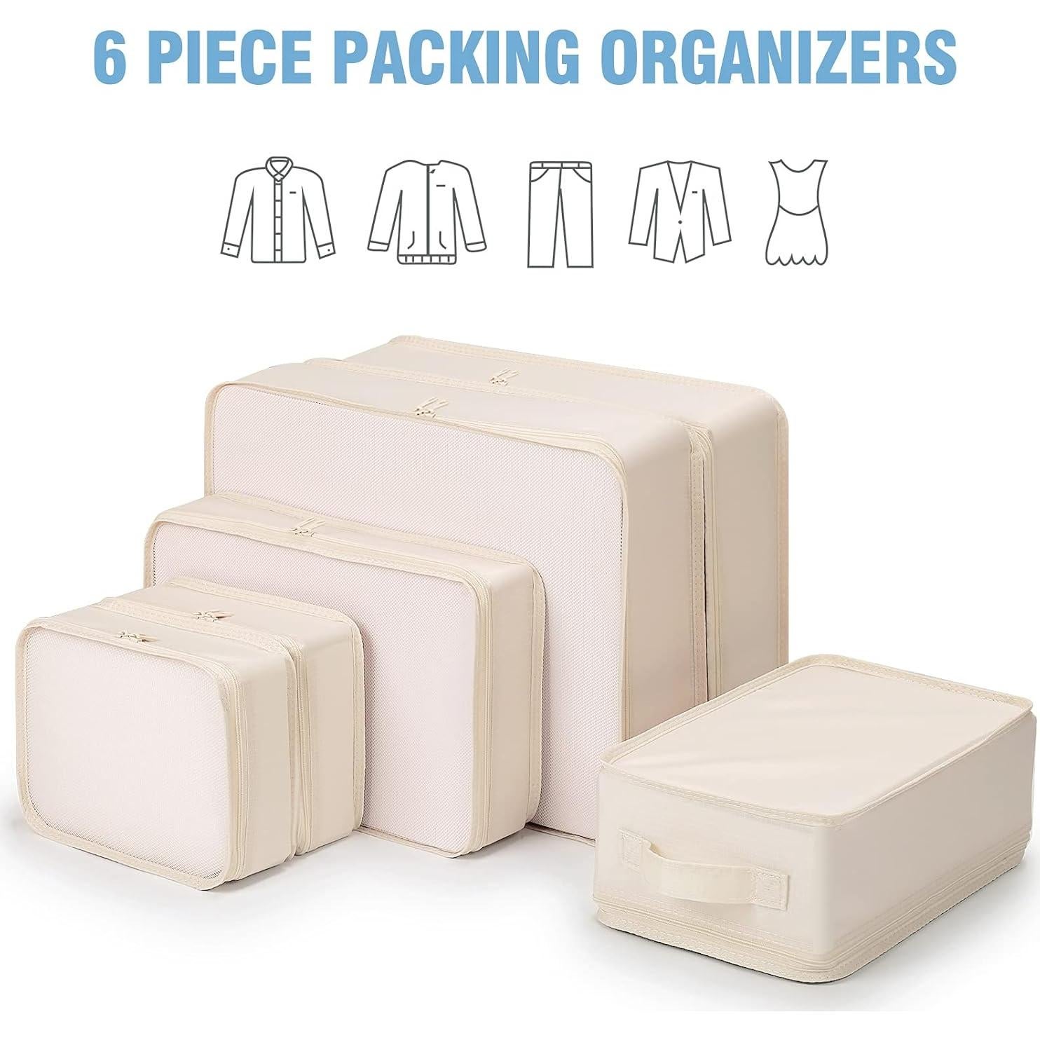 Mossio 6 Cubos de Empaque y Bolsa para Zapatos - Organizador de Viaje