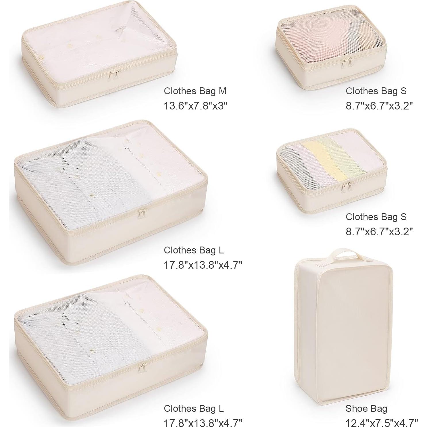 Mossio 6 Cubos de Empaque y Bolsa para Zapatos - Organizador de Viaje