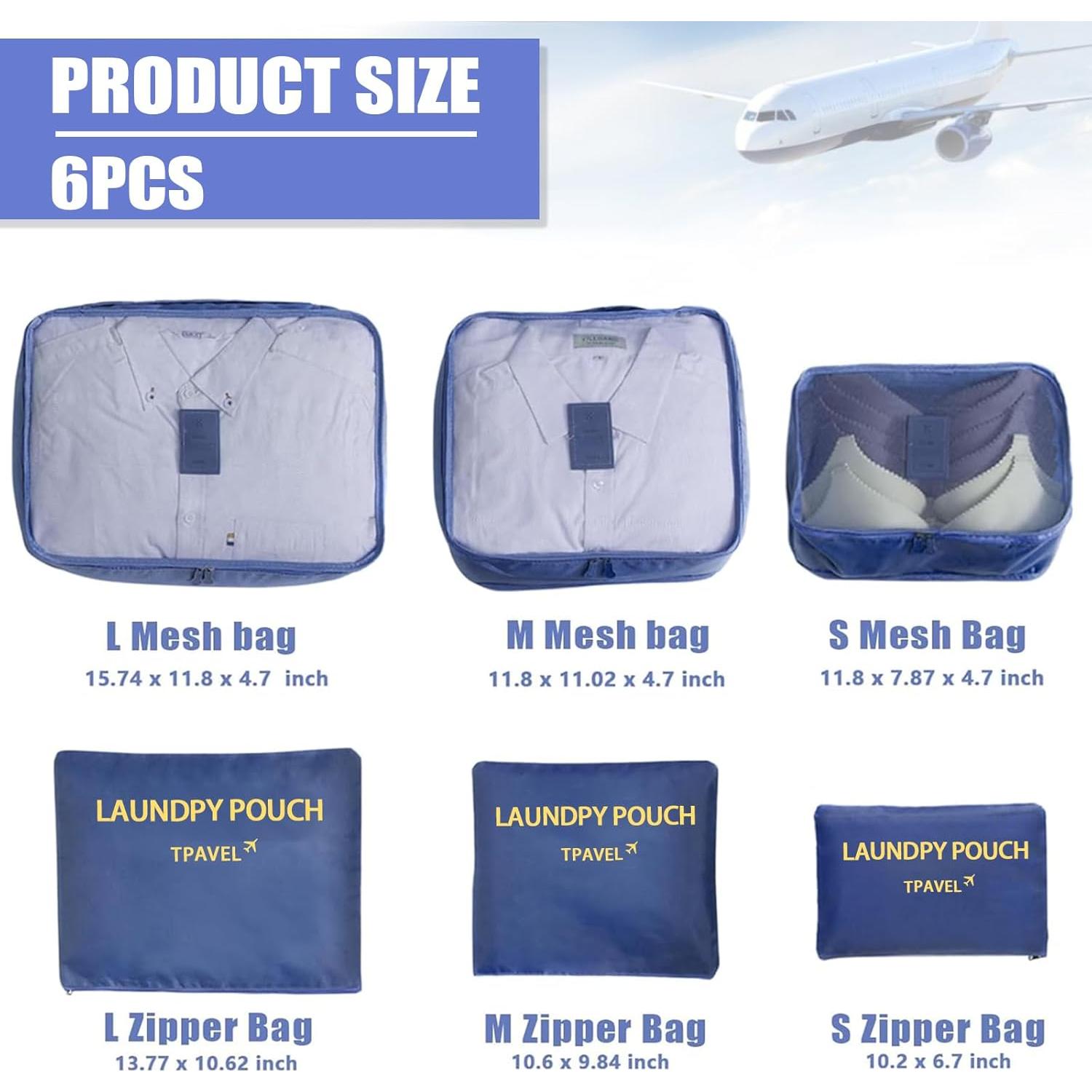 Set de 12 Cubos de Empaque INVODA para Viaje - Organizador Liviano