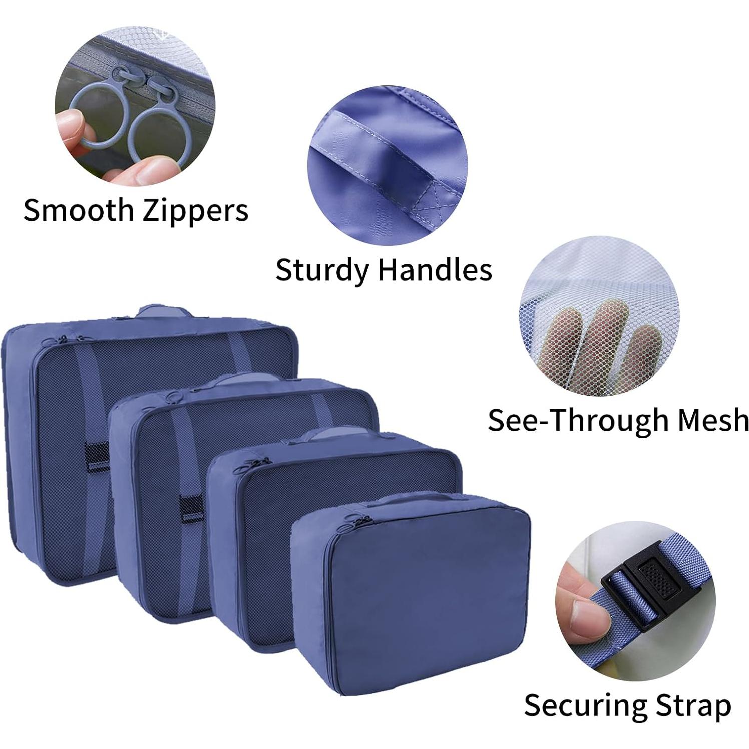 Set de 10 Cubos de Empaque SLMT para Maletas - Azul Marino