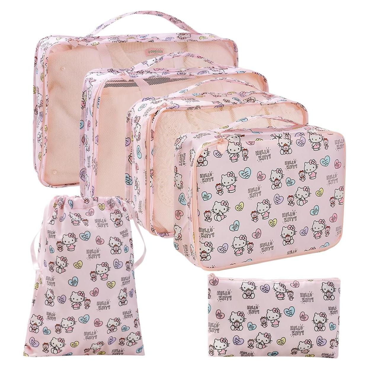 Set de Organizador de Viaje AmBealla 6 Piezas Rosa Impermeable