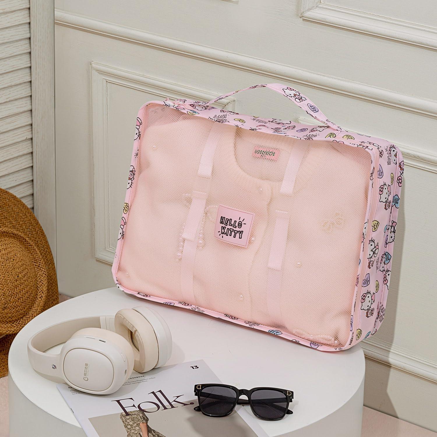 Set de Organizador de Viaje AmBealla 6 Piezas Rosa Impermeable