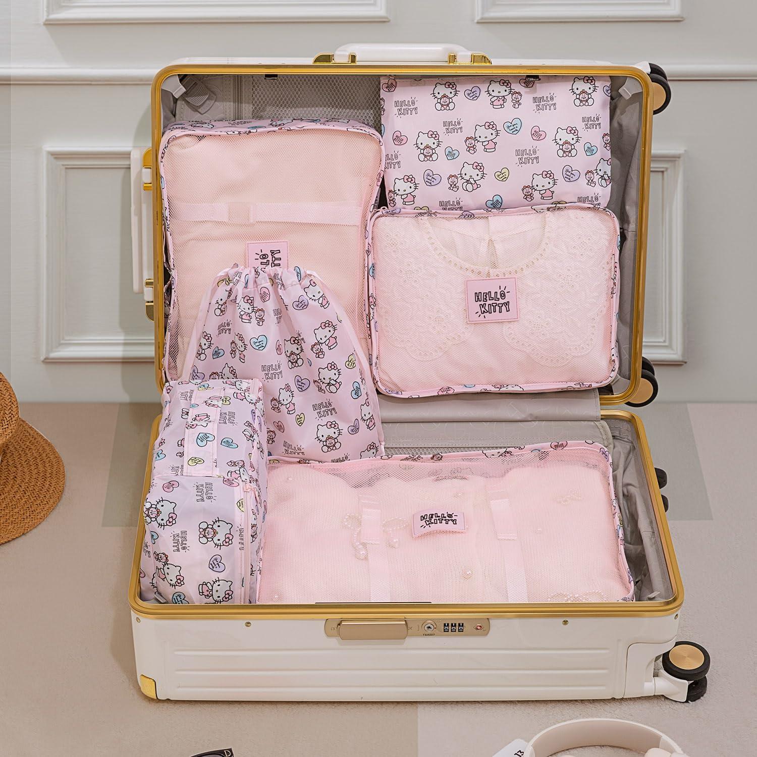 Set de Organizador de Viaje AmBealla 6 Piezas Rosa Impermeable