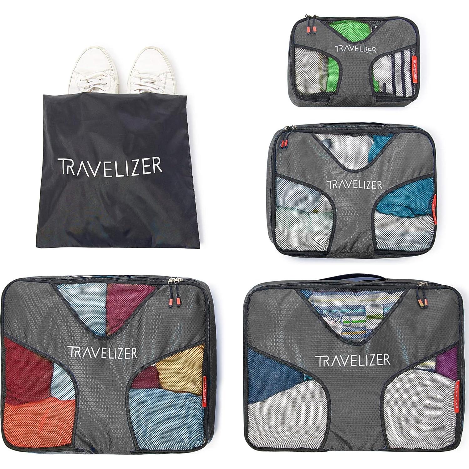 Cubos de Empaque para Viaje Travelizer 5 Piezas Gris