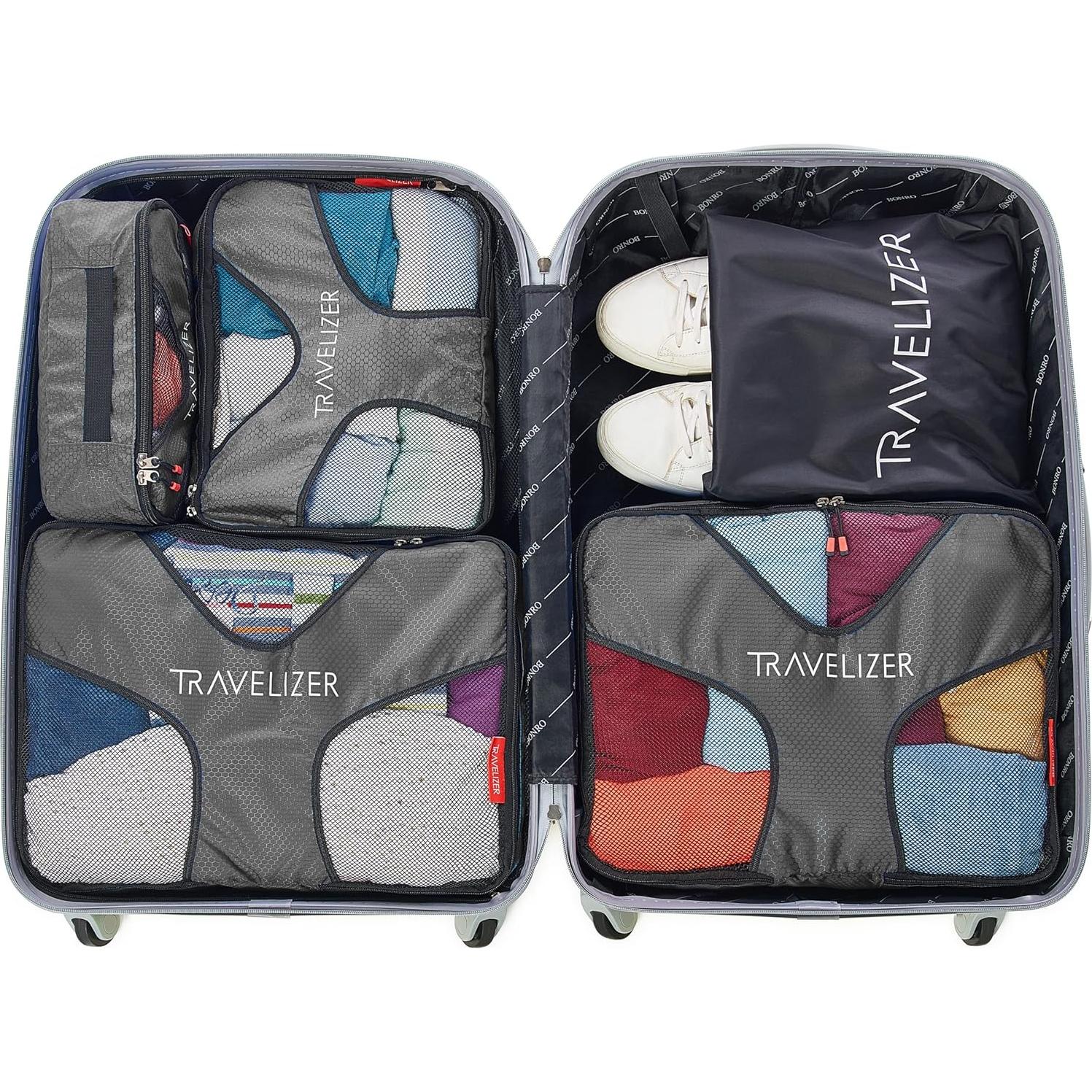 Cubos de Empaque para Viaje Travelizer 5 Piezas Gris