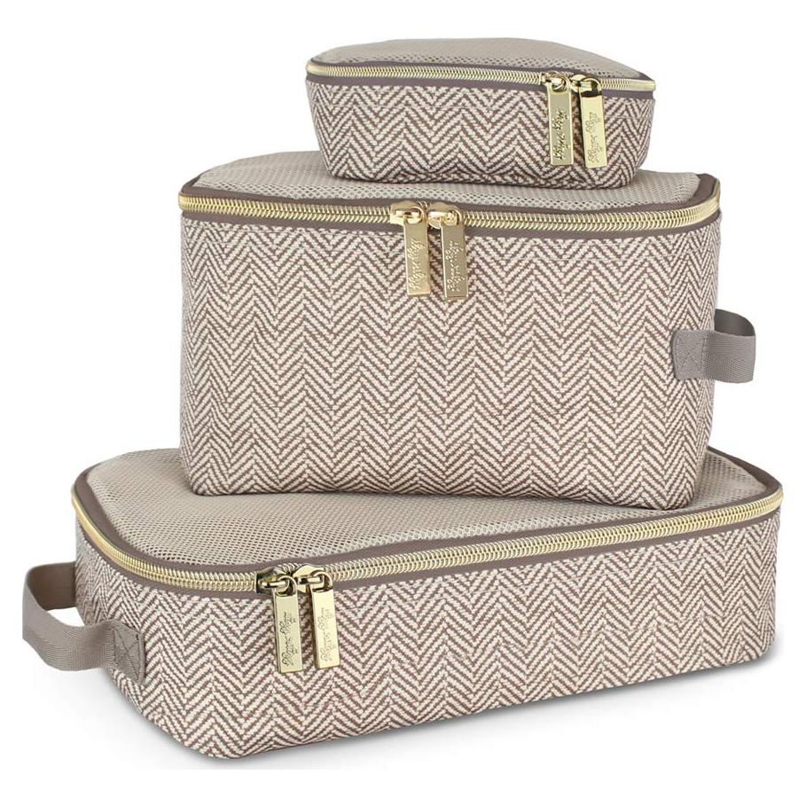 Set de 3 Cubos de Empaque Itzy Ritzy Beige para Viaje