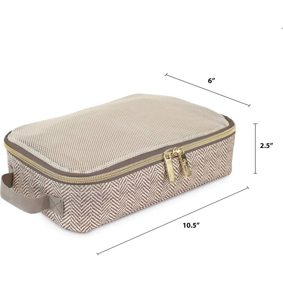 Set de 3 Cubos de Empaque Itzy Ritzy Beige para Viaje