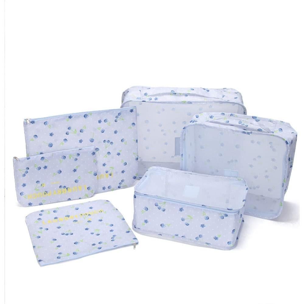 Set de 6 Cubos de Empaque Organizador Laebevon Cereza Azul