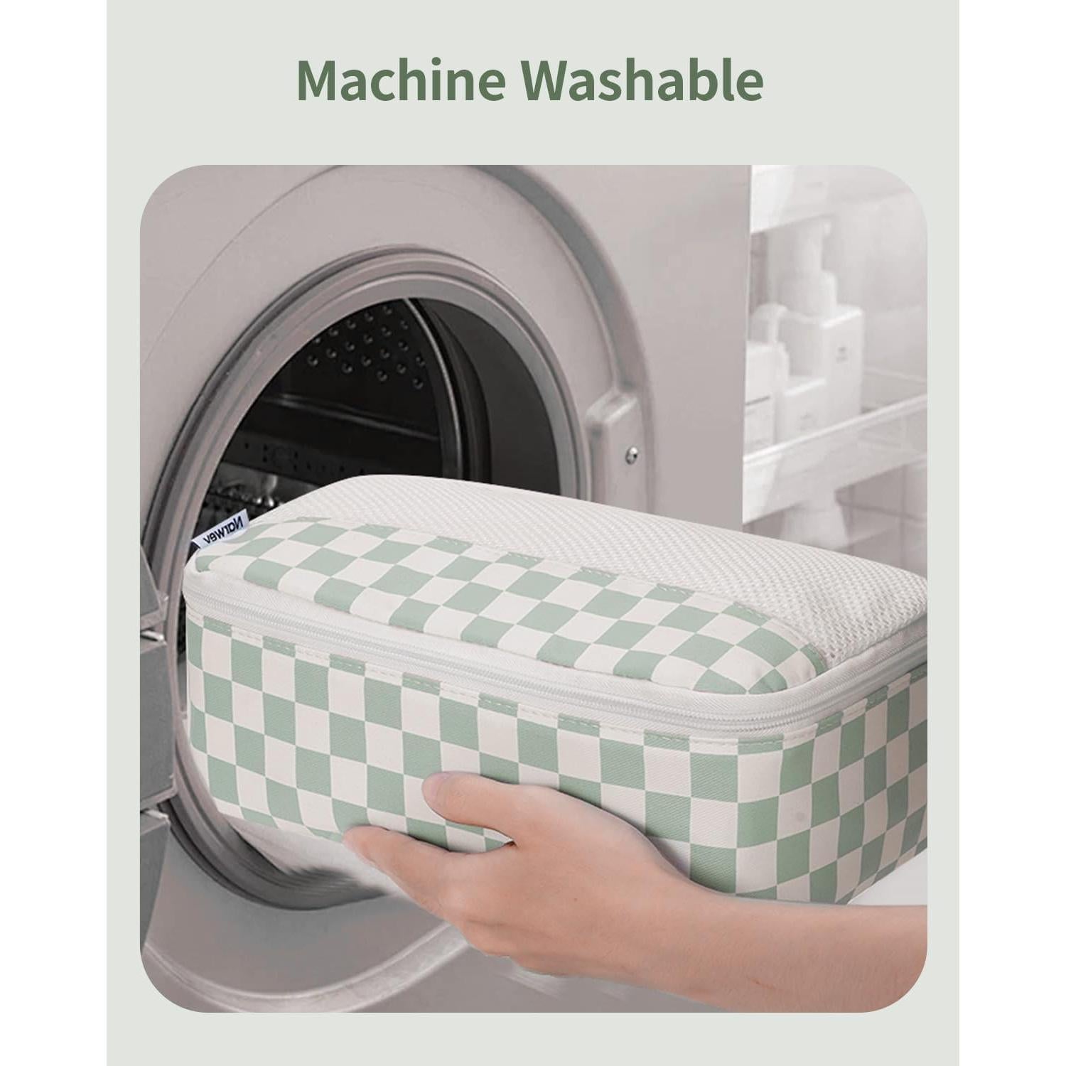 Set de 7 Cubos de Empaque Narwey Cuadros Verde Menta