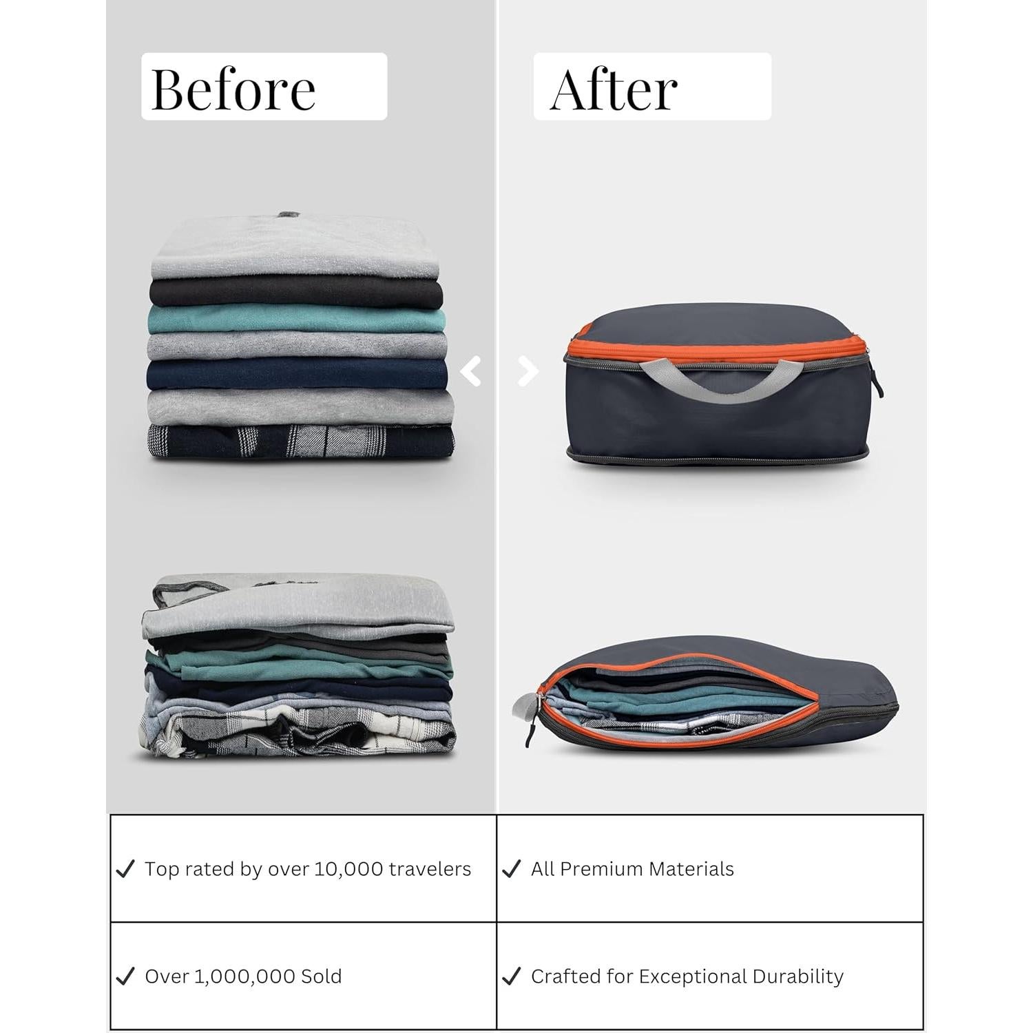 Juego de Cubos de Compresión 6 Piezas TRIPPED para Viaje