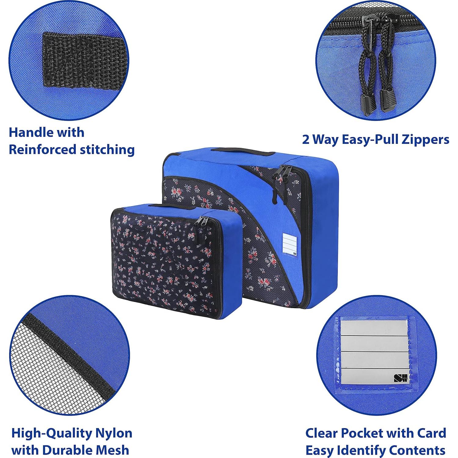 Conjunto de 8 Cubos de Empaque Simple Houseware Azul