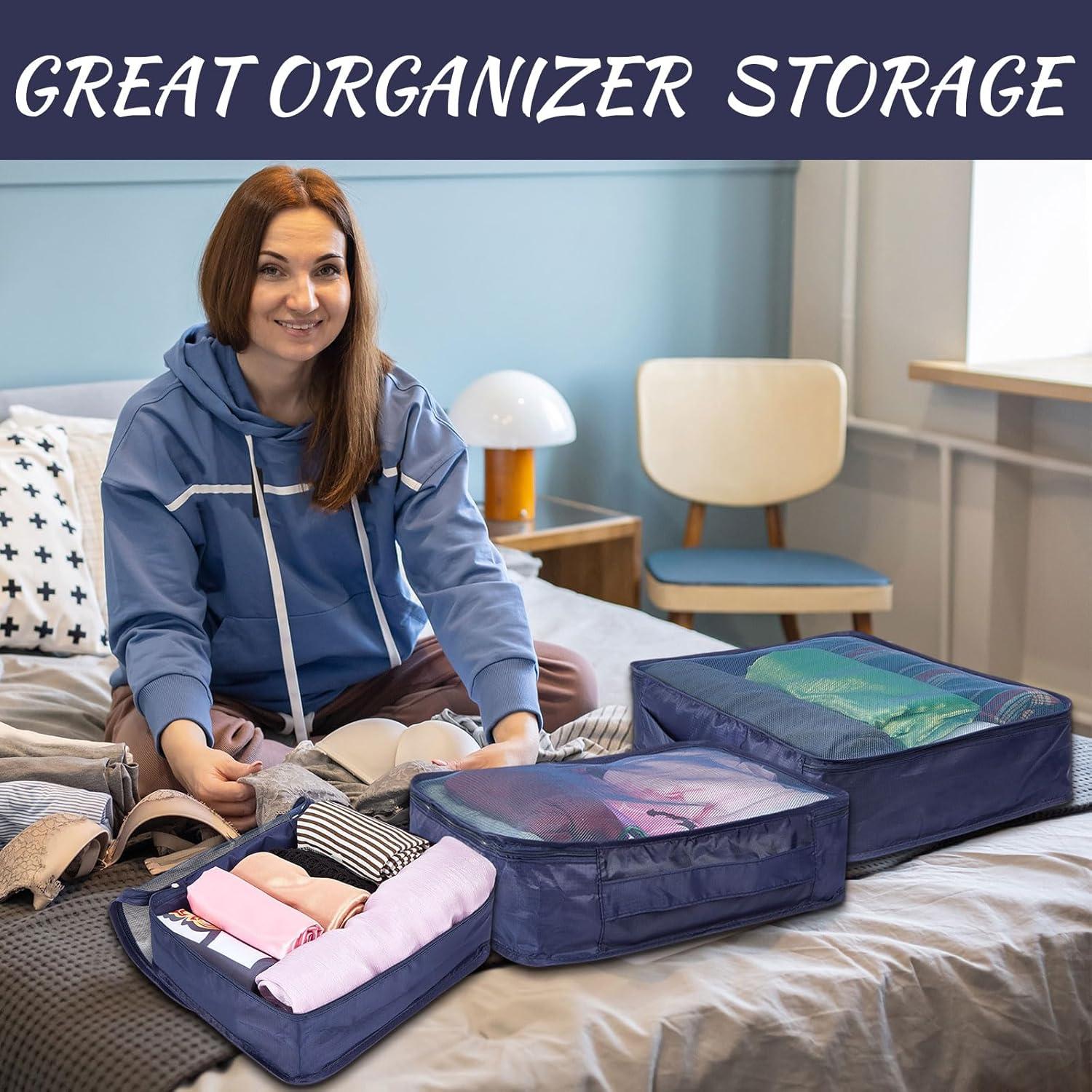 Cubos de Empaque Silkfly 12 Pcs Organizador Viaje Azul Marino