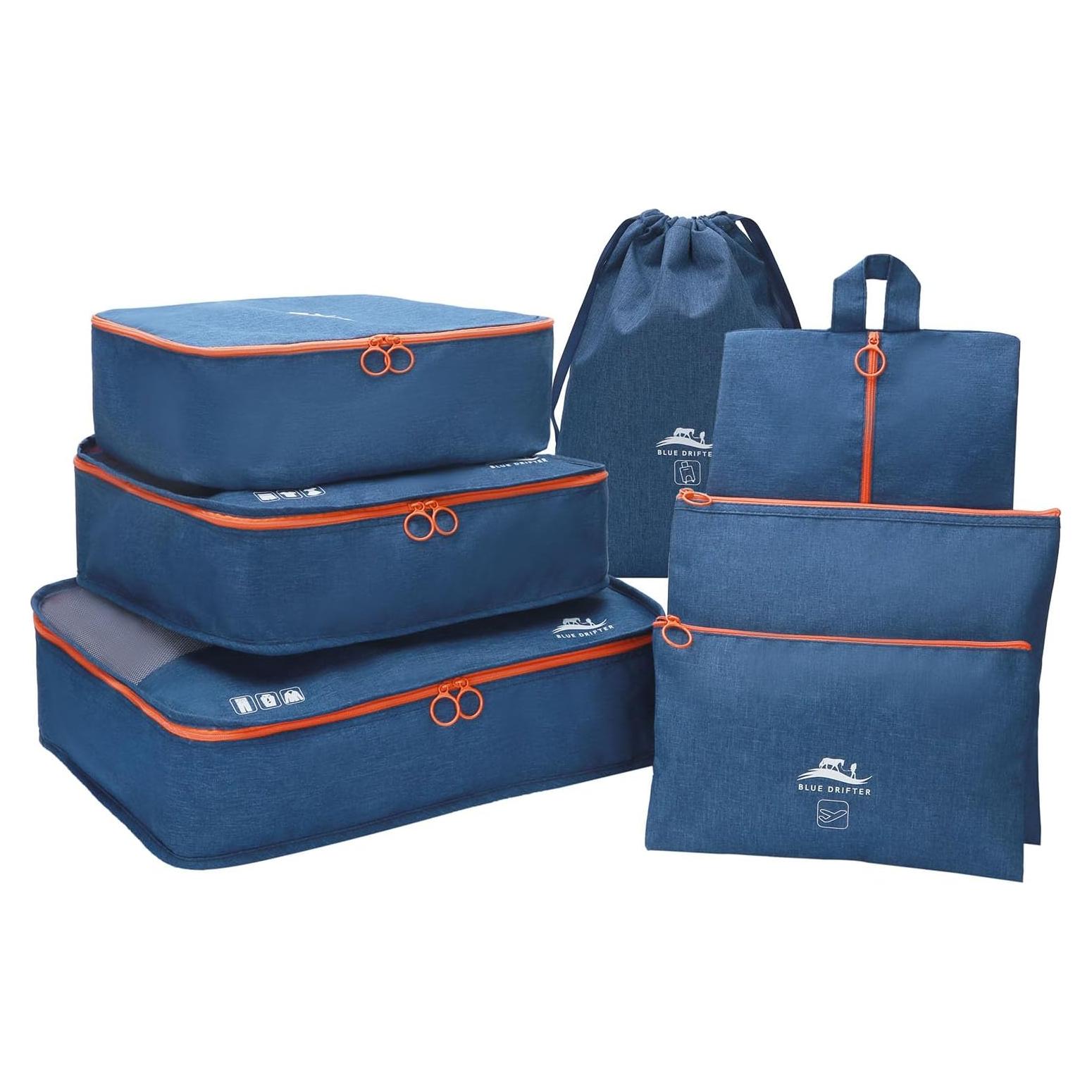 7 Cubos de Empaque Blue Drifter - Organizadores de Viaje