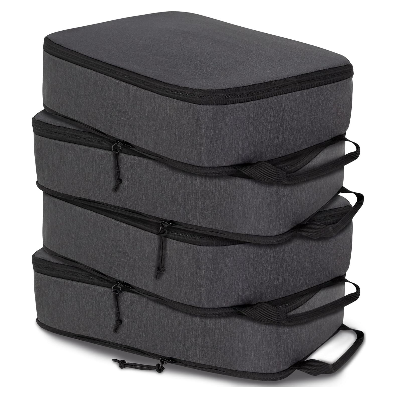 Cubos de Compresión CALACH para Viaje 4 Pcs Negro