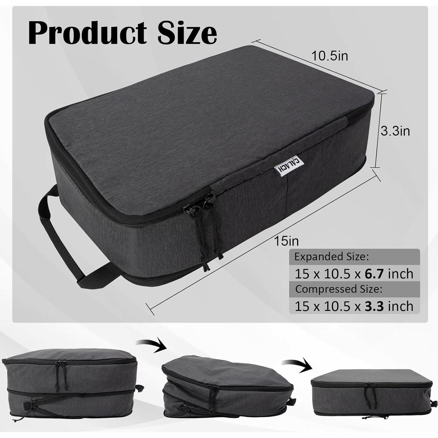 Cubos de Compresión CALACH para Viaje 4 Pcs Negro