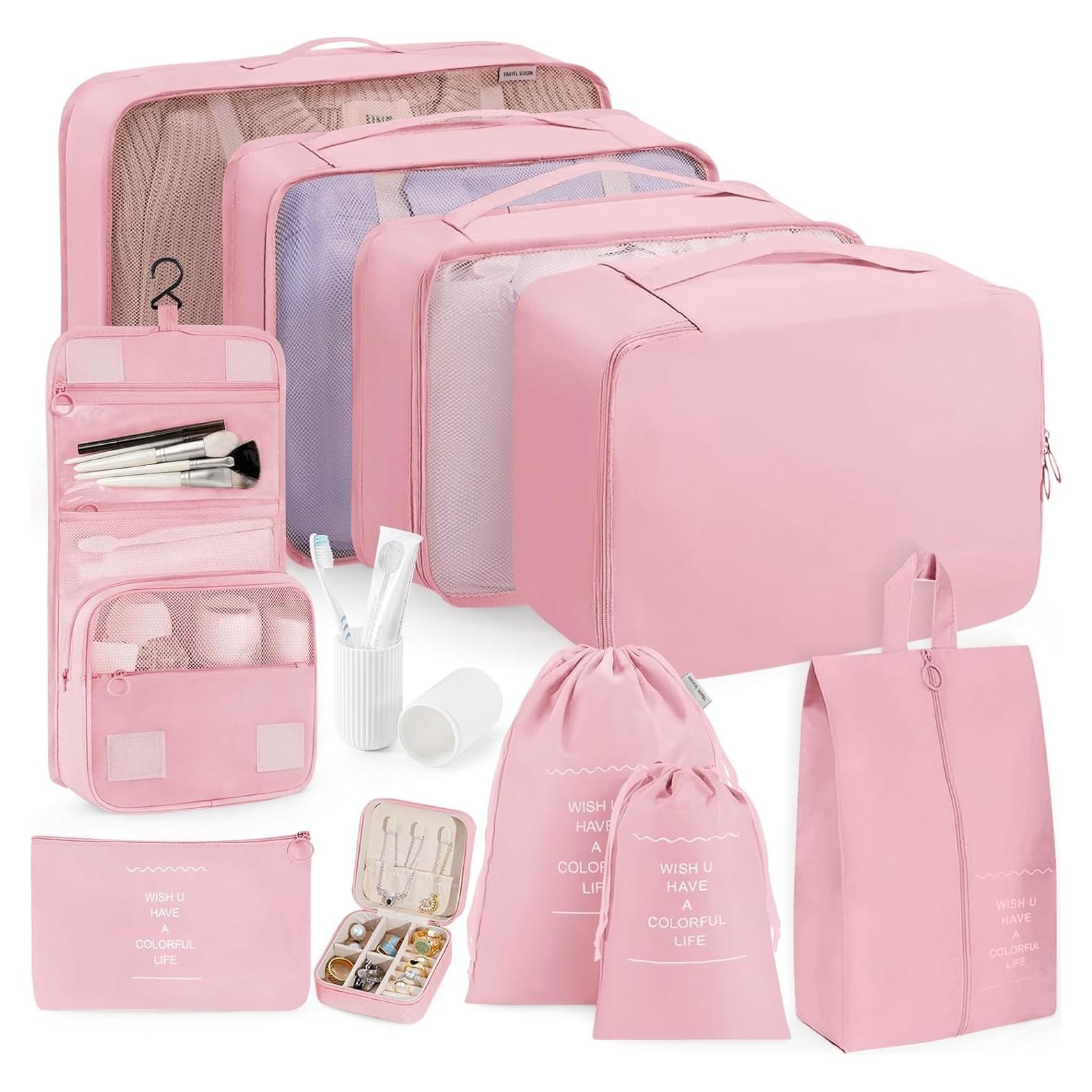 Juego de Cubos de Empaque 11 Piezas TRMFUSA Rosa