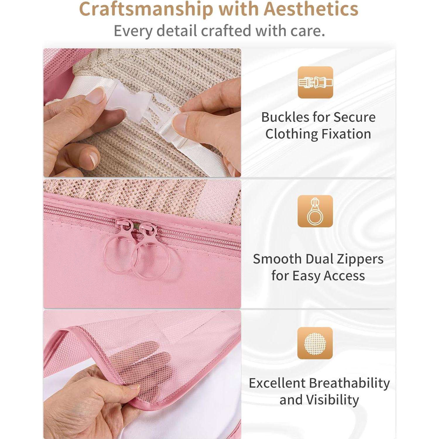 Juego de Cubos de Empaque 11 Piezas TRMFUSA Rosa