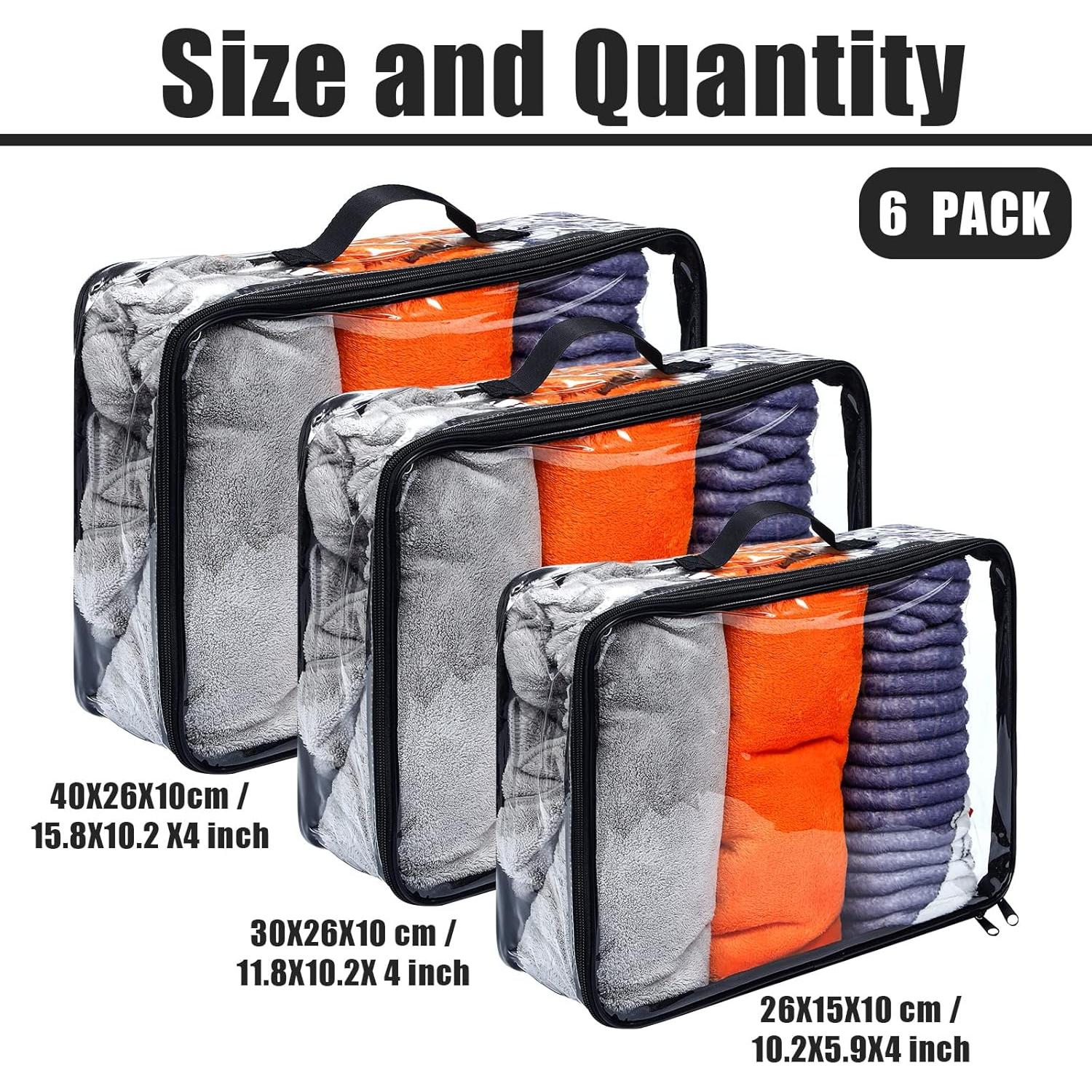 Cubos de Empaque de Viaje Hillban 6 Pcs PVC Negro Grande