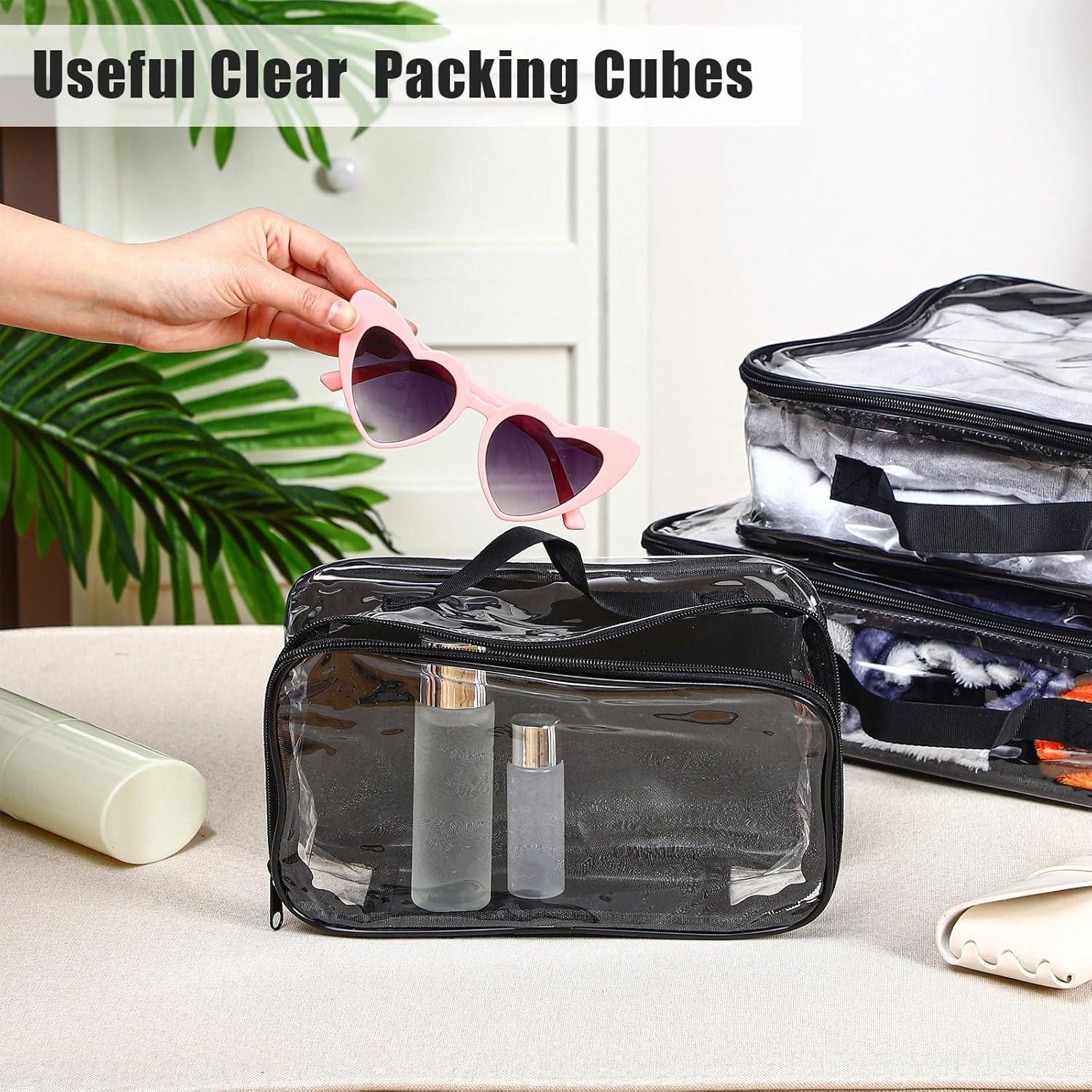 Cubos de Empaque de Viaje Hillban 6 Pcs PVC Negro Grande