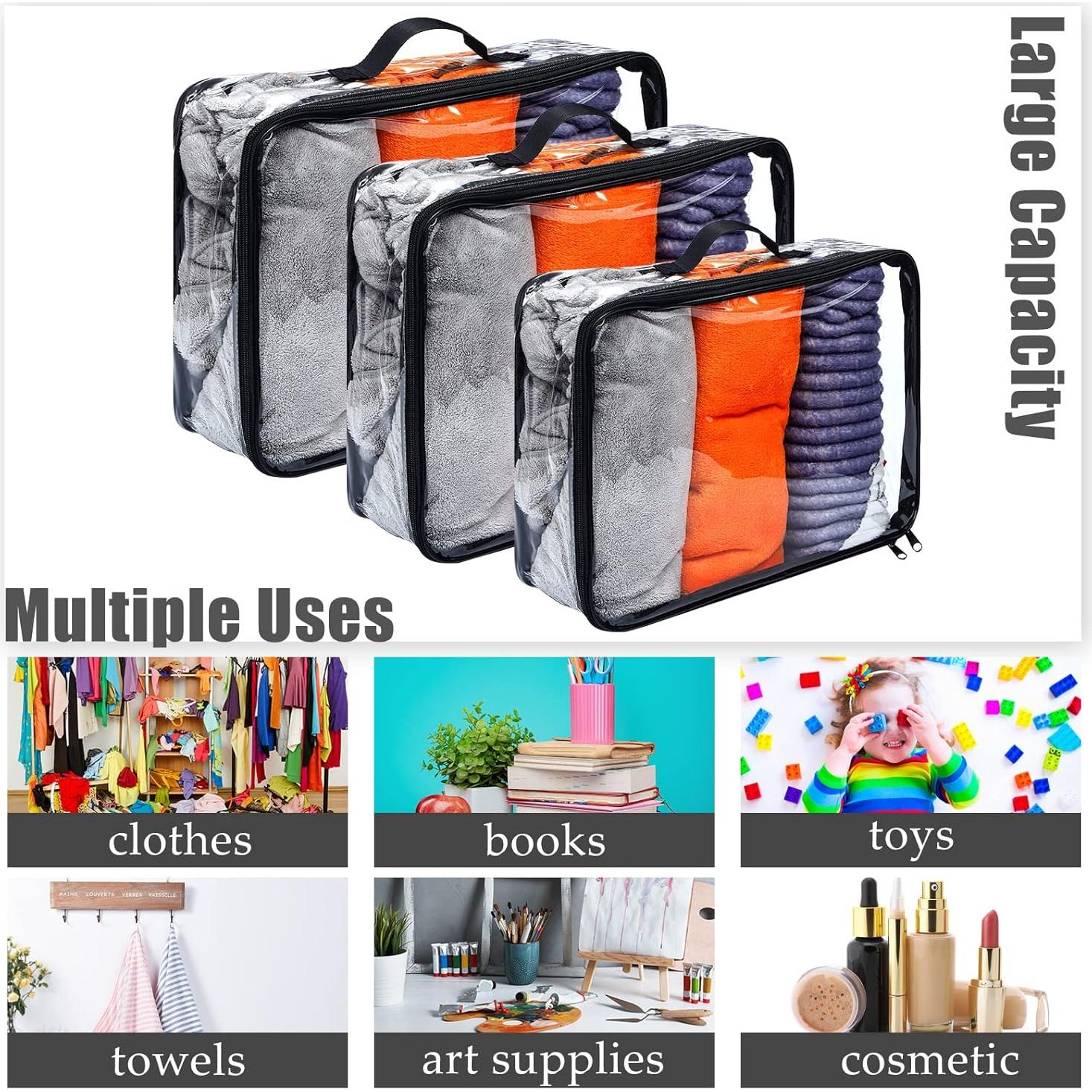 Cubos de Empaque de Viaje Hillban 6 Pcs PVC Negro Grande