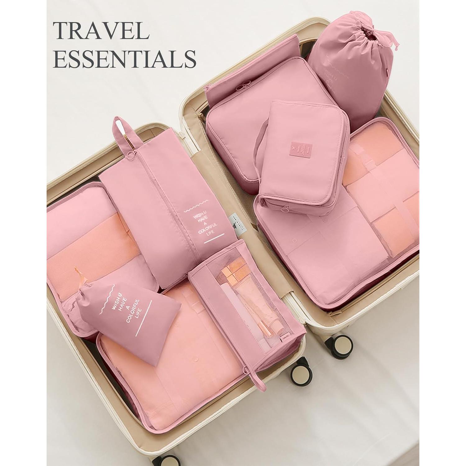Set de 10 Cubos de Empaque Anjing Rosa para Viaje