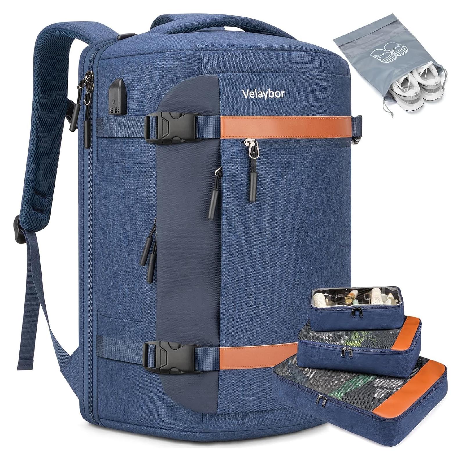 Mochila de viaje 42L Velaybor con cubos de embalaje y USB