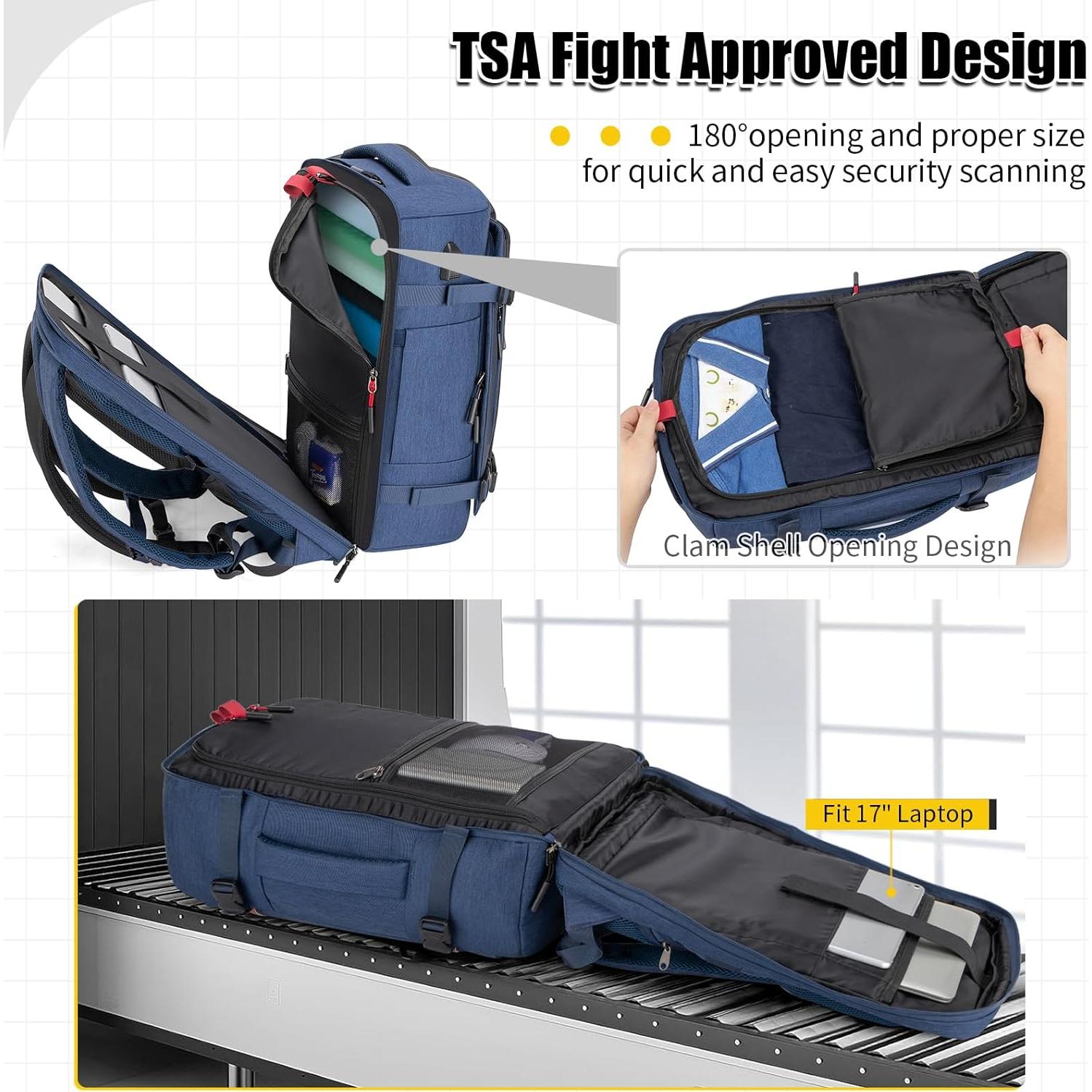 Mochila de viaje 42L Velaybor con cubos de embalaje y USB